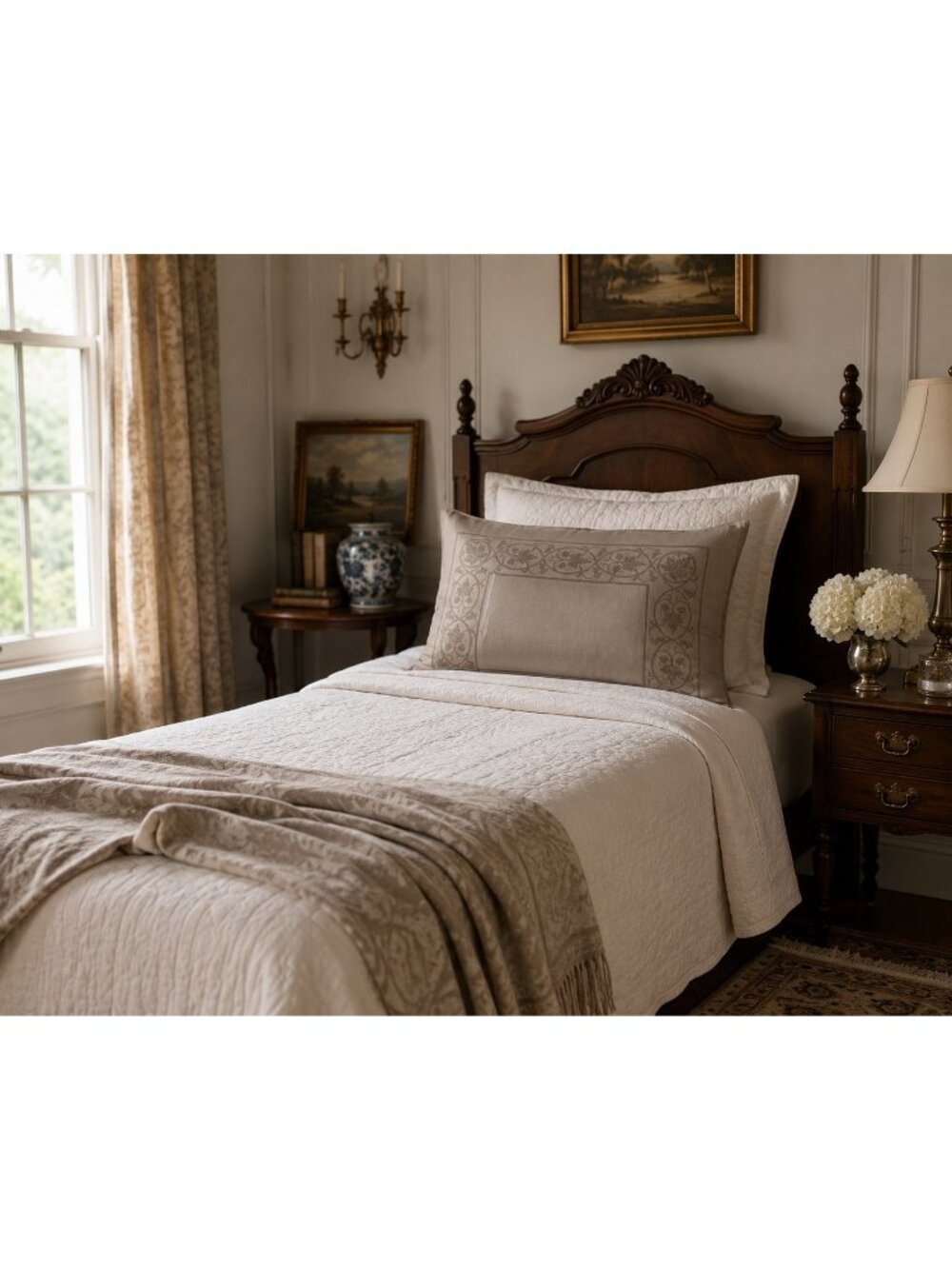 Restoration Hardware Oak Leaf Damask Standard Pillow Sham 20x28 Taupe Portugal N